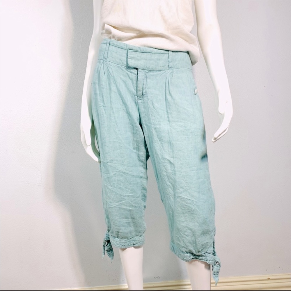 Anthropologie Cidra 100% Linen Crop Pant Capri Pastel Sz 12